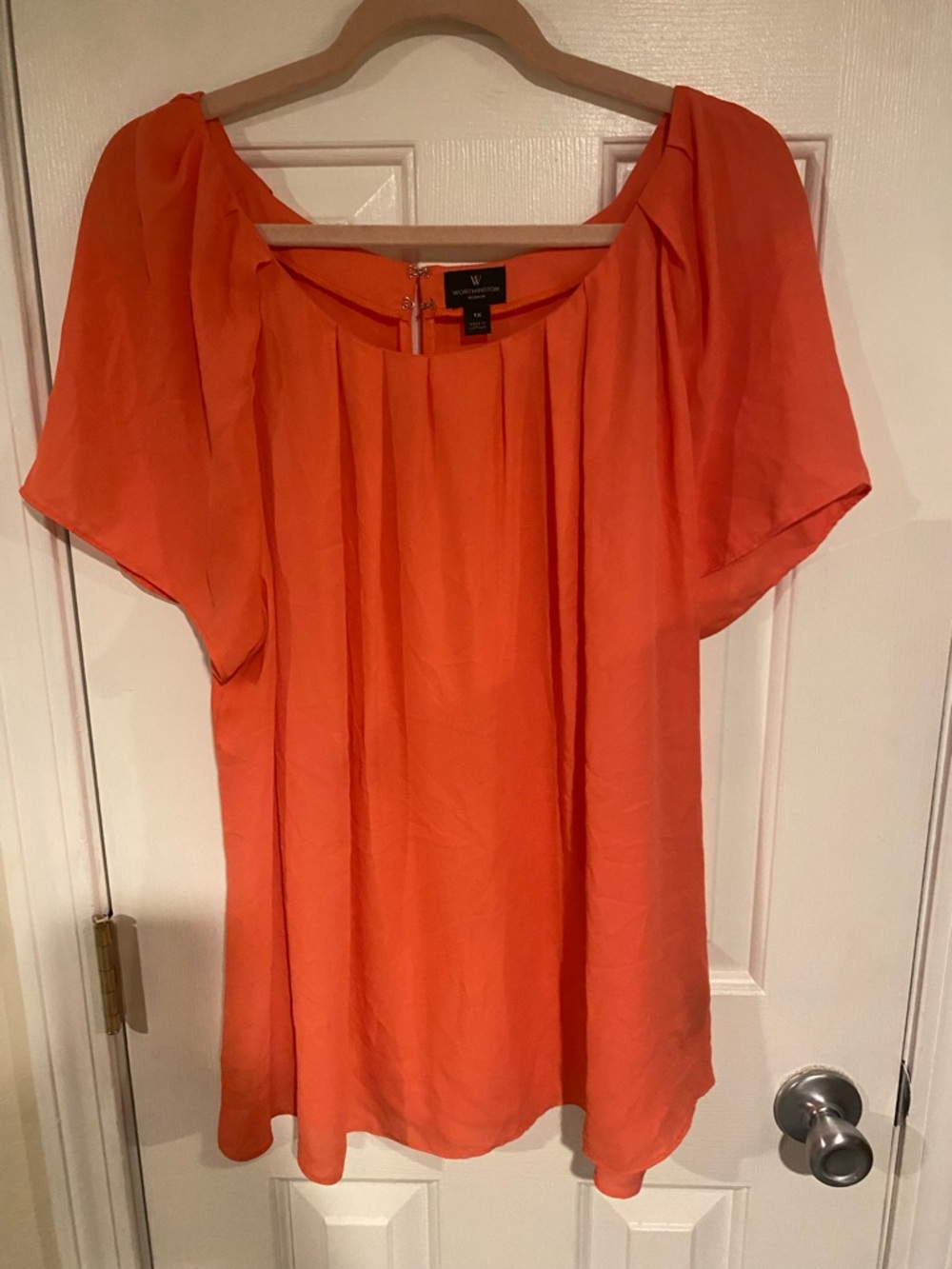 Worthington Coral Pleated Short-Sleeve Tunic